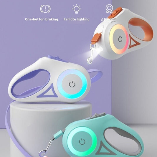 Automatic Retractable Dog Leash with Multicolor LED Lights