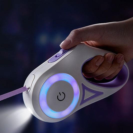 Dog Leash with Built-in Spotlight for Night Walks